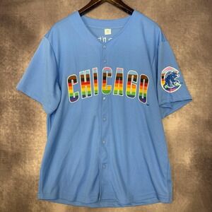 2024 Pride Chicago Cubs Jersey Adult XL Blue MLB Baseball Rainbow‎